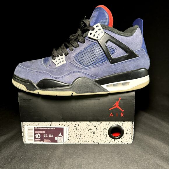 Size 10 - Nike Air Jordan 4 Retro Winter Loyal Blue 2019 Men's Shoes - Picture 8 of 8